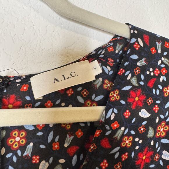 ALC Renata Black Floral Mini Dress - Picture 6 of 11